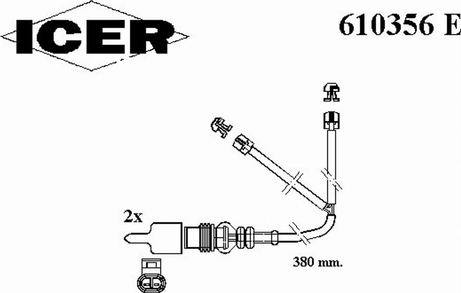 Icer 610356 E - Indikators, Bremžu uzliku nodilums www.autospares.lv