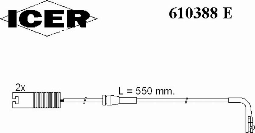 Icer 610388 E - Indikators, Bremžu uzliku nodilums www.autospares.lv