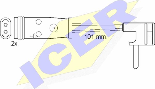 Icer 610332 E C - Indikators, Bremžu uzliku nodilums www.autospares.lv