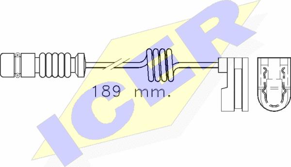 Icer 610377 E C - Warning Contact, brake pad wear www.autospares.lv