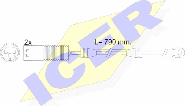 Icer 610242 E C - Warning Contact, brake pad wear www.autospares.lv