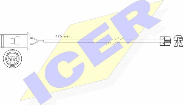 Icer 610255 E C - Warning Contact, brake pad wear www.autospares.lv