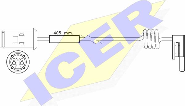 Icer 610236 E C - Warning Contact, brake pad wear www.autospares.lv