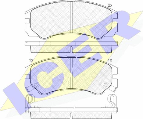 Icer 140990 - Bremžu uzliku kompl., Disku bremzes www.autospares.lv