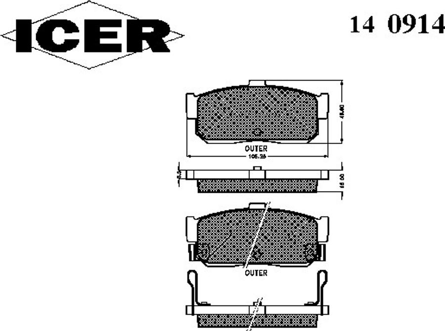 Icer 140914 - Bremžu uzliku kompl., Disku bremzes www.autospares.lv