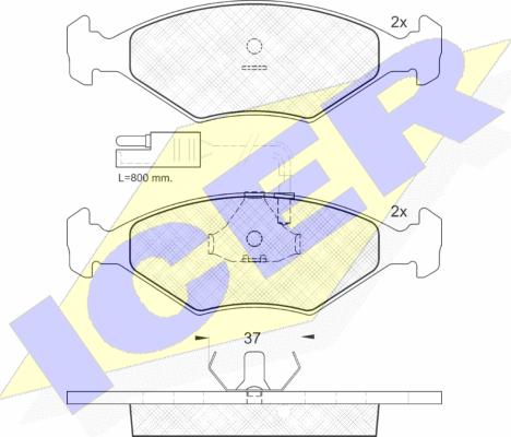 Icer 140927 - Brake Pad Set, disc brake www.autospares.lv