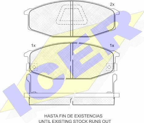 Icer 140443 - Bremžu uzliku kompl., Disku bremzes www.autospares.lv