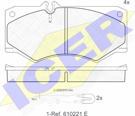 Icer 140405-113 - Bremžu uzliku kompl., Disku bremzes autospares.lv