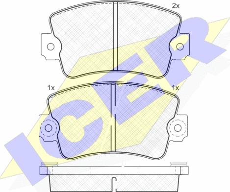 Icer 140365 - Bremžu uzliku kompl., Disku bremzes autospares.lv