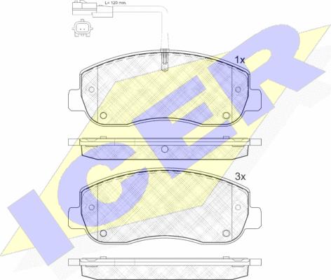 Icer 141999 - Bremžu uzliku kompl., Disku bremzes www.autospares.lv