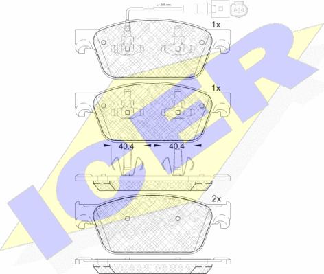 Icer 141953 - Bremžu uzliku kompl., Disku bremzes www.autospares.lv