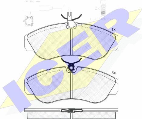 Icer 141054-203 - Bremžu uzliku kompl., Disku bremzes www.autospares.lv