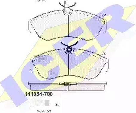 Icer 141054 - Brake Pad Set, disc brake www.autospares.lv