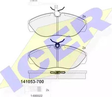 Icer 141053 - Bremžu uzliku kompl., Disku bremzes www.autospares.lv