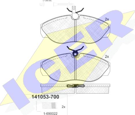 Icer 141053-700 - Brake Pad Set, disc brake www.autospares.lv