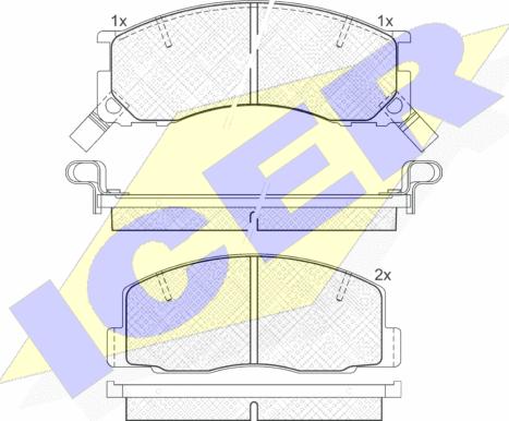 Icer 141057 - Brake Pad Set, disc brake www.autospares.lv