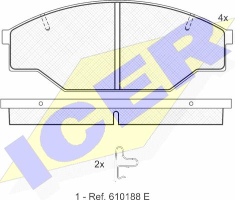 Icer 141009 - Bremžu uzliku kompl., Disku bremzes www.autospares.lv