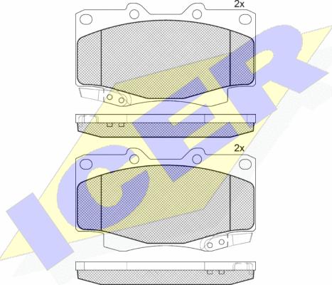 Icer 141007-208 - Bremžu uzliku kompl., Disku bremzes autospares.lv