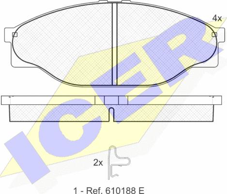 Icer 141010 - Brake Pad Set, disc brake www.autospares.lv