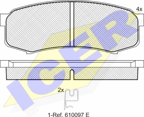 Icer 141027 - Bremžu uzliku kompl., Disku bremzes www.autospares.lv