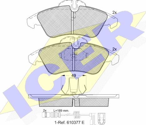 Icer 141104-203 - Тормозные колодки, дисковые, комплект www.autospares.lv