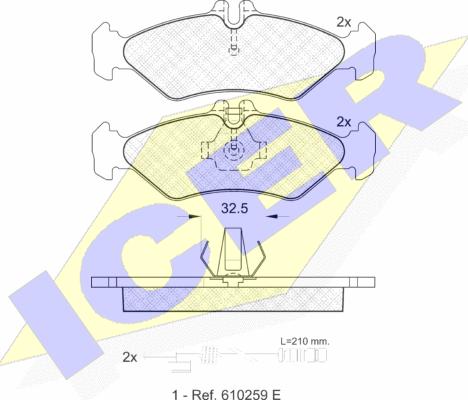 Icer 141102 - Bremžu uzliku kompl., Disku bremzes autospares.lv