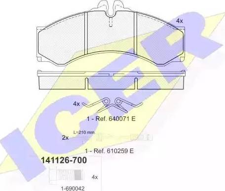 Icer 141126 - Bremžu uzliku kompl., Disku bremzes www.autospares.lv