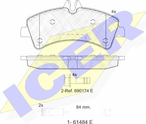 Icer 141849-203 - Bremžu uzliku kompl., Disku bremzes www.autospares.lv