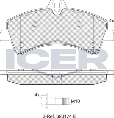 Icer LM1849 - Bremžu uzliku kompl., Disku bremzes www.autospares.lv