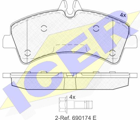 Icer 141849 - Bremžu uzliku kompl., Disku bremzes www.autospares.lv