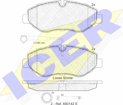 Icer 141846 - Bremžu uzliku kompl., Disku bremzes www.autospares.lv