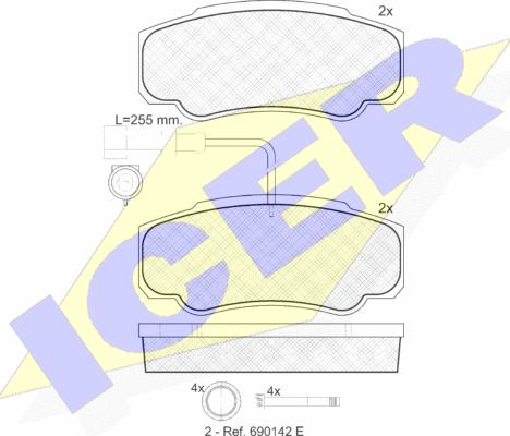 Icer 141847 - Brake Pad Set, disc brake www.autospares.lv