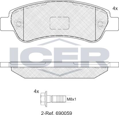 Icer LM1804 - Bremžu uzliku kompl., Disku bremzes www.autospares.lv