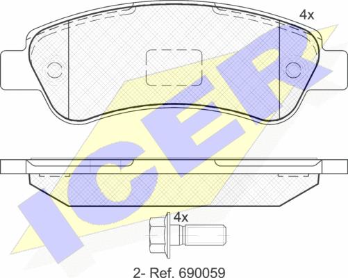 Icer 141804 - Bremžu uzliku kompl., Disku bremzes autospares.lv