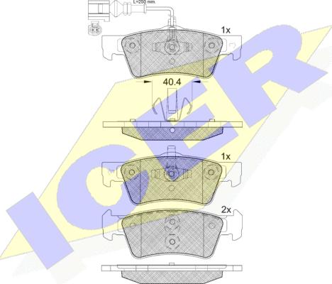 Icer 141816-203 - Bremžu uzliku kompl., Disku bremzes www.autospares.lv