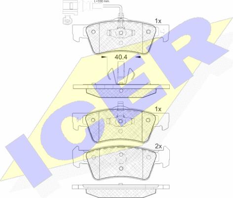 Icer 141816 - Brake Pad Set, disc brake www.autospares.lv