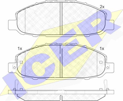 Icer 141813-202 - Bremžu uzliku kompl., Disku bremzes www.autospares.lv