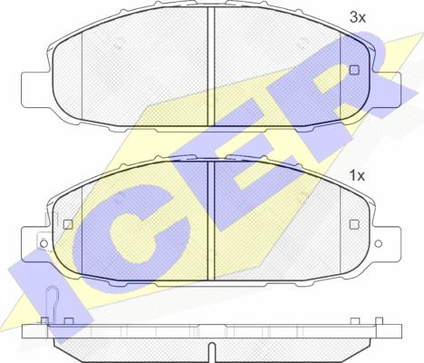 Icer 141813 - Bremžu uzliku kompl., Disku bremzes www.autospares.lv