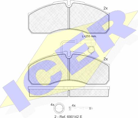 Icer 141889 - Bremžu uzliku kompl., Disku bremzes www.autospares.lv