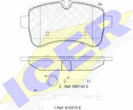 Icer 141837-203 - Bremžu uzliku kompl., Disku bremzes www.autospares.lv