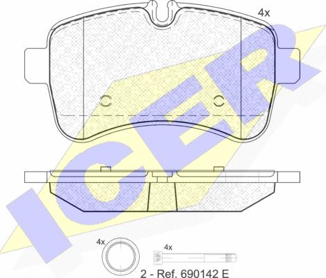 Icer 141837 - Bremžu uzliku kompl., Disku bremzes www.autospares.lv