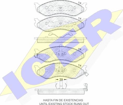 Icer 141397 - Bremžu uzliku kompl., Disku bremzes www.autospares.lv