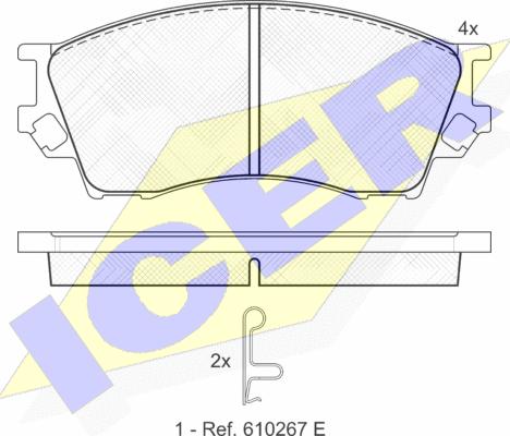 Icer 141337 - Bremžu uzliku kompl., Disku bremzes www.autospares.lv