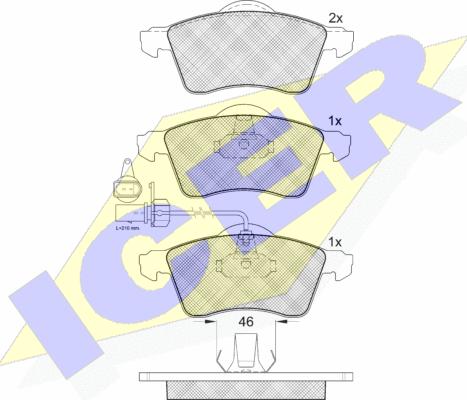 Icer 141320 - Bremžu uzliku kompl., Disku bremzes www.autospares.lv