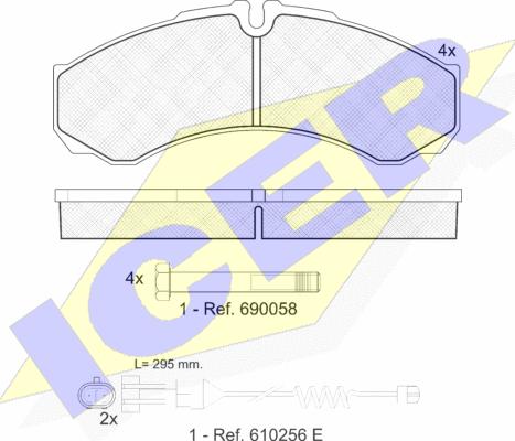 Icer 141208-117 - Bremžu uzliku kompl., Disku bremzes autospares.lv