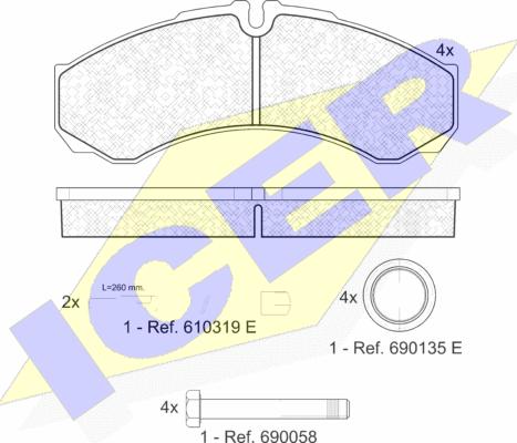 Icer 141208-123 - Bremžu uzliku kompl., Disku bremzes www.autospares.lv