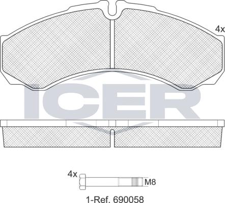 Icer 141208LM - Bremžu uzliku kompl., Disku bremzes autospares.lv