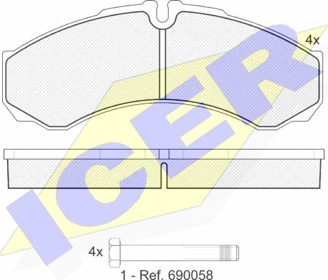 Icer 141208 - Bremžu uzliku kompl., Disku bremzes autospares.lv