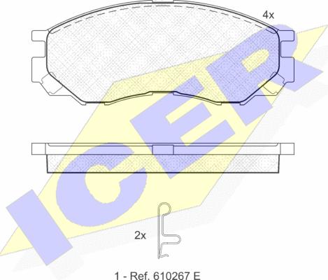 Icer 141234 - Bremžu uzliku kompl., Disku bremzes www.autospares.lv