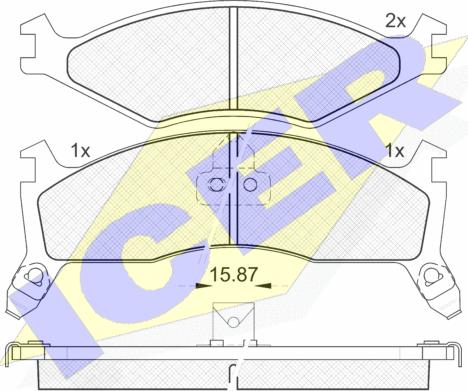 Icer 141270-205 - Bremžu uzliku kompl., Disku bremzes autospares.lv